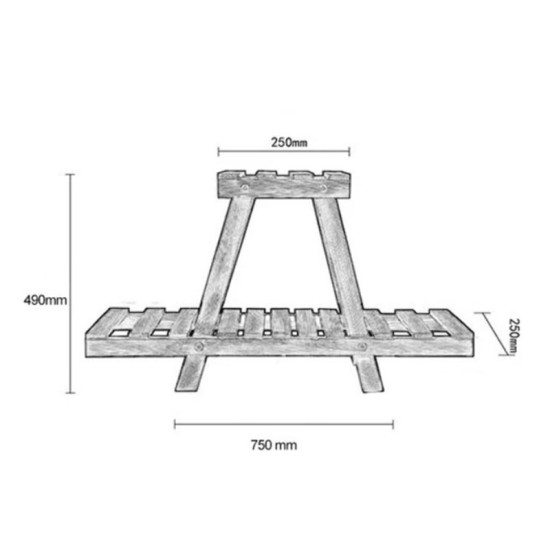 Ραφιέρα-σταντ φυτών Tisa  ξύλο καφέ 75x25x49εκ Model: 120-000158