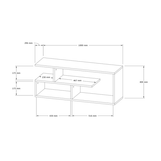 Έπιπλο τηλεόρασης Waldo  λευκό μελαμίνης 100x29,5x40εκ Model: 120-000172