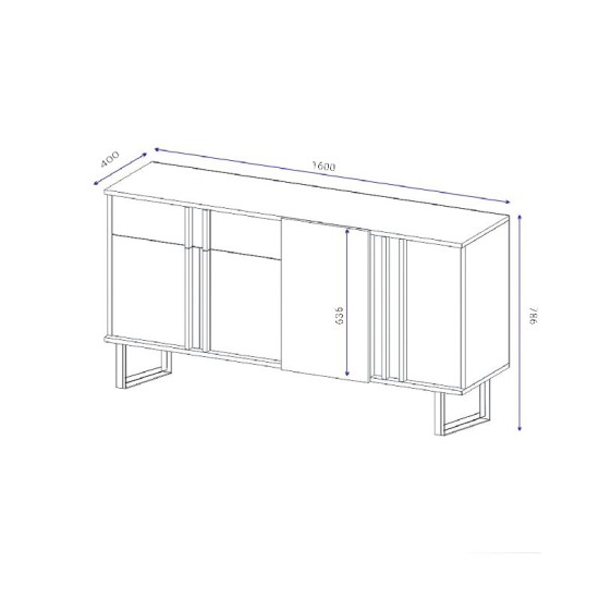 Μπουφές Amanda καρυδί-μαύρο 160x40x78.5εκ Μπουφές Amanda καρυδί-μαύρο 160x40x78.5εκ