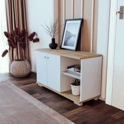 Έπιπλο εισόδου Deril  λευκό-sonoma 90x33x52.5εκ