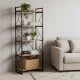 Βιβλιοθήκη Baker  καρυδί-μαύρο 66x34x180εκ