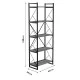 Βιβλιοθήκη Baker  καρυδί-μαύρο 66x34x180εκ