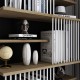 Βιβλιοθήκη Gassim  μαύρο-καρυδί-λευκό 80x24.6x160εκ