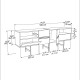 Μπουφές Kevan  εκρού μαρμάρου-χρυσό πόδι 180x35x65εκ Model: 120-000378