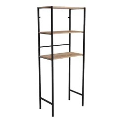 Έπιπλο πλυντηρίου Zermin  μελαμίνης-μεταλλικό φυσικό-μαύρο 70x25x150εκ