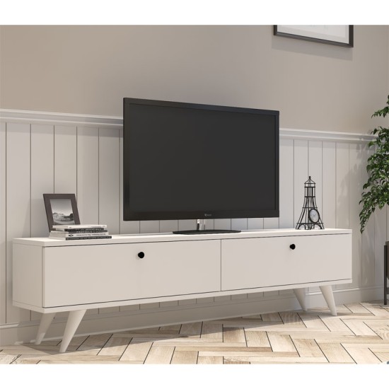 Έπιπλο τηλεόρασης Floxie pakoworld μελαμίνης λευκό 160x25x35εκ Model: 120-000388