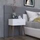 Κομοδίνο Laber  με ένα συρτάρι λευκό μελαμίνης 45x30x57.5εκ