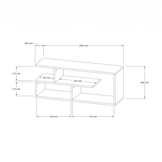 Έπιπλο τηλεόρασης Waldo  φυσικό μελαμίνης 100x29,5x40εκ Model: 120-000411