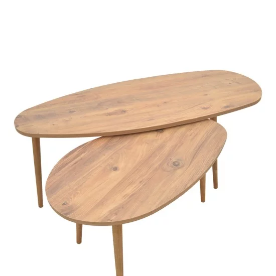 Τραπέζι σαλονιού Monty  2 τεμ. σε oak απόχρωση 116x46x46εκ