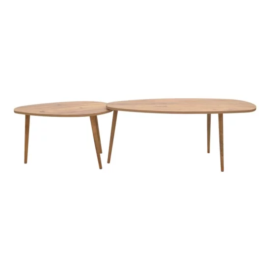 Τραπέζι σαλονιού Monty  2 τεμ. σε oak απόχρωση 116x46x46εκ