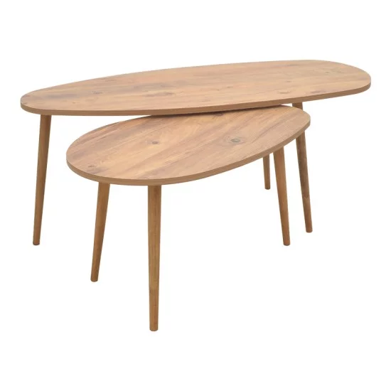 Τραπέζι σαλονιού Monty  2 τεμ. σε oak απόχρωση 116x46x46εκ