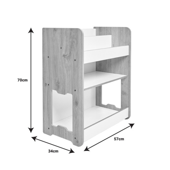 Ραφιέρα Seagull  φυσικό-λευκό mdf 57x34x70εκ Model: 120-000423