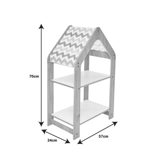 Ραφιέρα Montessori Zoilen  φυσικό-λευκό-ροζ mdf 50x30x80εκ Model: 120-000425