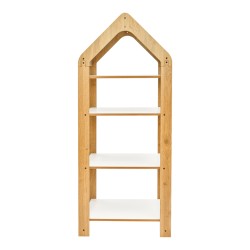 Ραφιέρα Montessori Zoilen II  φυσικό-λευκό-μπλε mdf 50x30x120εκ