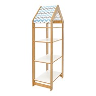 Ραφιέρα Montessori Zoilen II  φυσικό-λευκό-μπλε mdf 50x30x120εκ