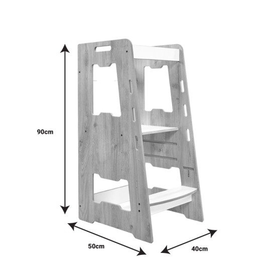 Πύργος εκμάθησης Farsene  φυσικό-λευκό mdf 40x50x90εκ