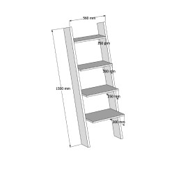 Ραφιέρα επιδαπέδια Serjiane  λευκό μελαμίνης 56x30x150εκ