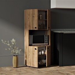 Στήλη Guzel  σε καρυδί απόχρωση 60x31.4x140εκ