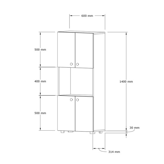 Στήλη Guzel  σε sonoma απόχρωση 60x31.4x140εκ