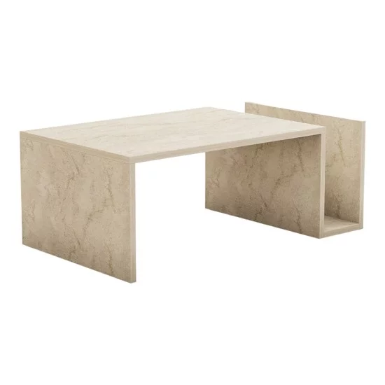 Τραπέζι σαλονιού Poko σε όψη τραβερτίνας 86.8x50x32,4εκ Τραπέζι σαλονιού Poko σε όψη τραβερτίνας 86.8x50x32,4εκ