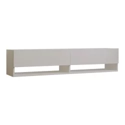 Έπιπλο τηλεόρασης επιτοίχιο Melosa  σε λευκή απόχρωση 141x30x31εκ