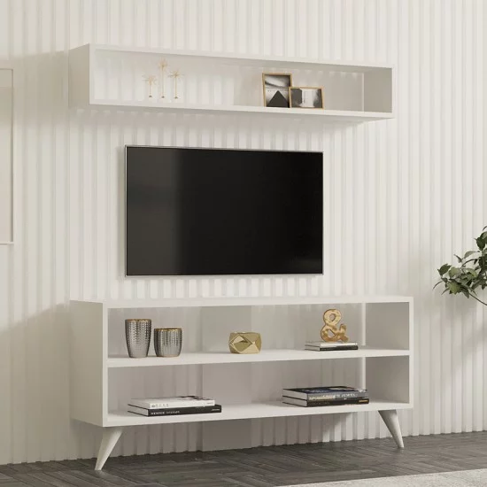 Σύνθετο σαλονιού Prestige  σε λευκή απόχρωση 120x29,6x50εκ
