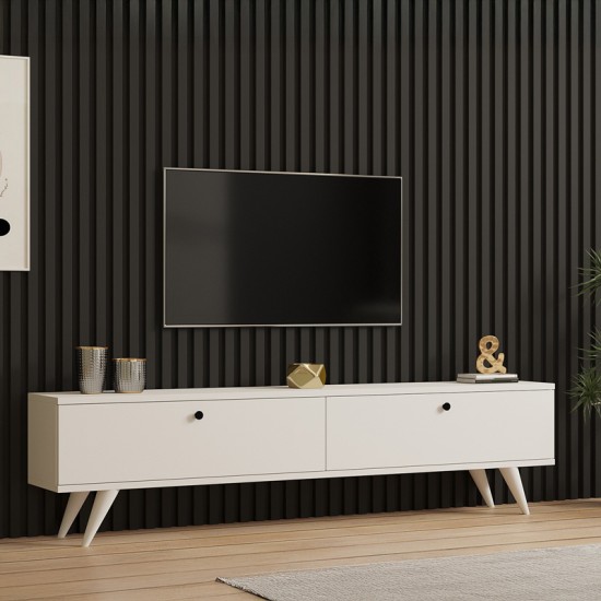 Έπιπλο τηλεόρασης Jate σε λευκή απόχρωση 160x25x40εκ Έπιπλο τηλεόρασης Jate σε λευκή απόχρωση 160x25x40εκ