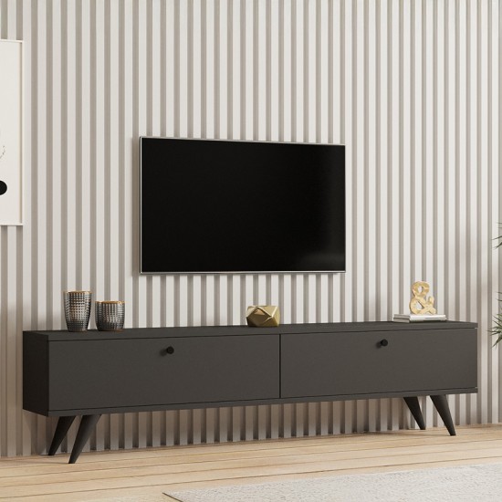 Έπιπλο τηλεόρασης Jate σε ανθρακί απόχρωση 160x25x40εκ Έπιπλο τηλεόρασης Jate σε ανθρακί απόχρωση 160x25x40εκ