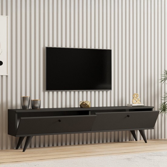 Έπιπλο τηλεόρασης Jate σε ανθρακί απόχρωση 160x25x40εκ Έπιπλο τηλεόρασης Jate σε ανθρακί απόχρωση 160x25x40εκ
