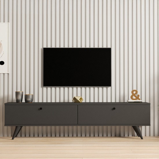 Έπιπλο τηλεόρασης Jate σε ανθρακί απόχρωση 160x25x40εκ Έπιπλο τηλεόρασης Jate σε ανθρακί απόχρωση 160x25x40εκ