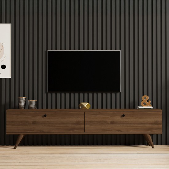 Έπιπλο τηλεόρασης Jate σε καρυδί απόχρωση 160x25x40εκ Έπιπλο τηλεόρασης Jate σε καρυδί απόχρωση 160x25x40εκ