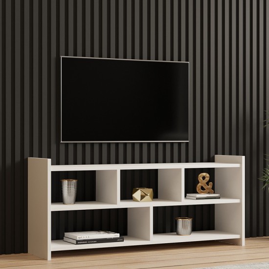 Έπιπλο τηλεόρασης Kapri σε λευκή απόχρωση 120x28x55εκ Έπιπλο τηλεόρασης Kapri σε λευκή απόχρωση 120x28x55εκ