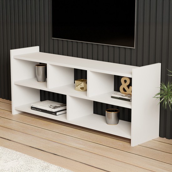 Έπιπλο τηλεόρασης Kapri σε λευκή απόχρωση 120x28x55εκ Έπιπλο τηλεόρασης Kapri σε λευκή απόχρωση 120x28x55εκ