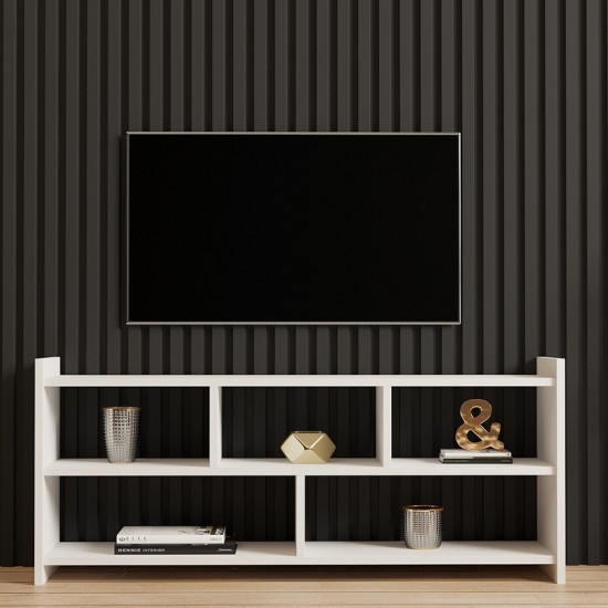 Έπιπλο τηλεόρασης Kapri σε λευκή απόχρωση 120x28x55εκ Έπιπλο τηλεόρασης Kapri σε λευκή απόχρωση 120x28x55εκ