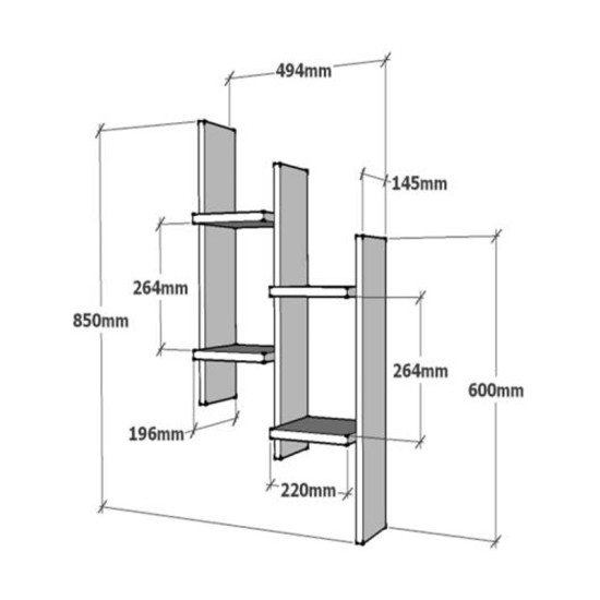Ραφιέρα τοίχου Tabal σε λευκή απόχρωση 49.4x14.5x85εκ Ραφιέρα τοίχου Tabal σε λευκή απόχρωση 49.4x14.5x85εκ