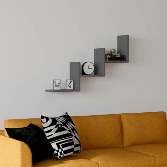 Ραφιέρα τοίχου Mauer σε ανθρακί απόχρωση 90x19,6x60εκ Ραφιέρα τοίχου Mauer σε ανθρακί απόχρωση 90x19,6x60εκ