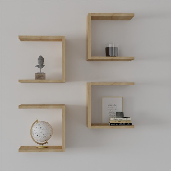 Ραφιέρα τοίχου Perari 4τεμ.σε oak απόχρωση 30x19.6x30εκ Ραφιέρα τοίχου Perari 4τεμ.σε oak απόχρωση 30x19.6x30εκ