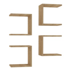 Ραφιέρα τοίχου Perari  4τεμ.σε oak  απόχρωση 30x19.6x30εκ