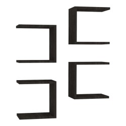 Ραφιέρα τοίχου Perari  4τεμ.σε σκούρο καρυδί  απόχρωση 30x19.6x30εκ