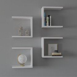 Ραφιέρα τοίχου Perari  4τεμ.σε λευκή απόχρωση 30x19.6x30εκ