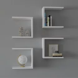 Ραφιέρα τοίχου Perari  4τεμ.σε λευκή απόχρωση 30x19.6x30εκ