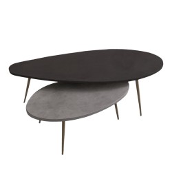 Τραπέζι σαλονιού Monty  2 τεμ. σε απόχρωση σε μαύρο-γκρι απόχρωση 116x46x46εκ