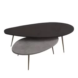 Τραπέζι σαλονιού Monty  2 τεμ. σε απόχρωση σε μαύρο-γκρι απόχρωση 116x46x46εκ