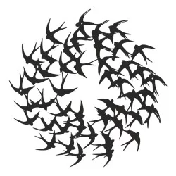 Διακοσμητικό τοίχου Swarm pakooworld μαύρο μεταλλικό Φ50x0,15εκ