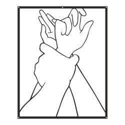 Διακοσμητικό τοίχου Handia pakooworld μαύρο μεταλλικό 40x1,5x50εκ