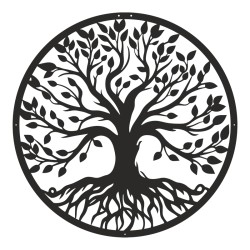 Διακοσμητικό τοίχου Treelife pakooworld μαύρο μεταλλικό Φ80x1,5εκ