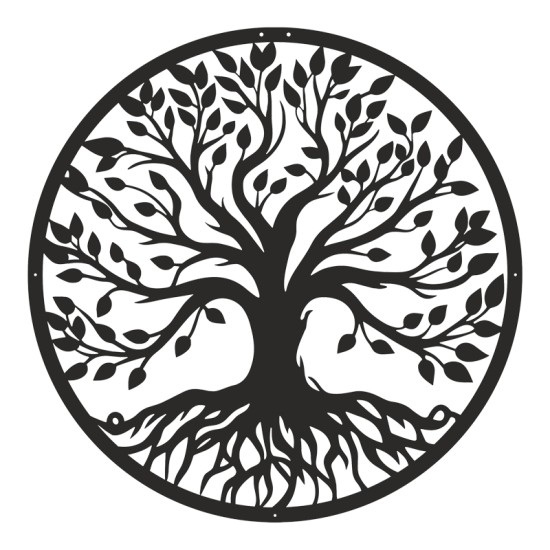 Διακοσμητικό τοίχου Treelife pakooworld μαύρο μεταλλικό Φ80x1,5εκ