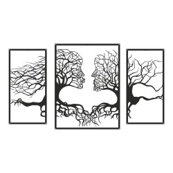 Διακοσμητικό τοίχου Connecto pakooworld σετ 3τεμ μαύρο μεταλλικό