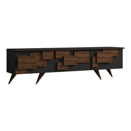 Έπιπλο τηλεόρασης Trida  καρυδί με ανθρακί 160x35x45εκ