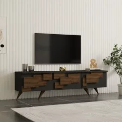 Έπιπλο τηλεόρασης Trida  καρυδί με ανθρακί 160x35x45εκ